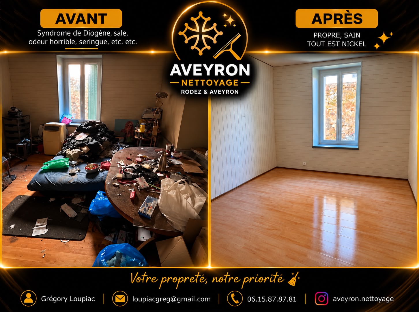 Salon : Avant / Après avant et après le nettoyage